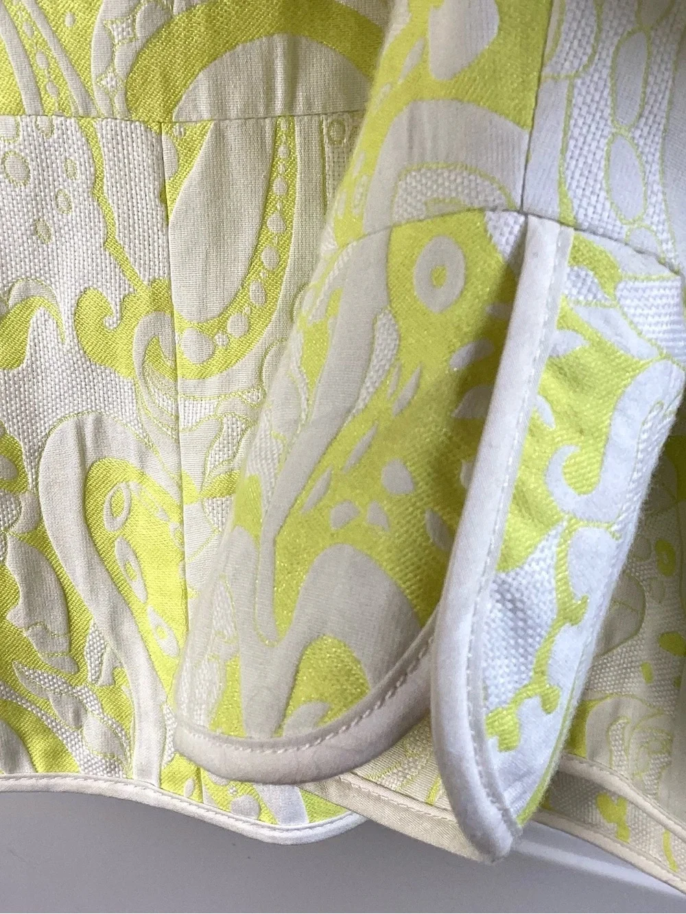 J. Crew Lime Paisley Jacquard Blazer linen blend